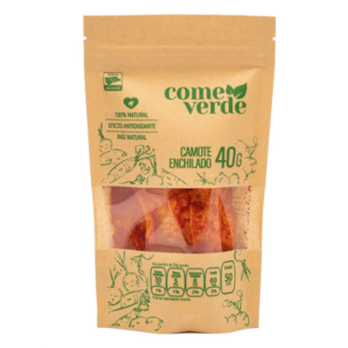 Camote enchilado chips come verde 40gr pza